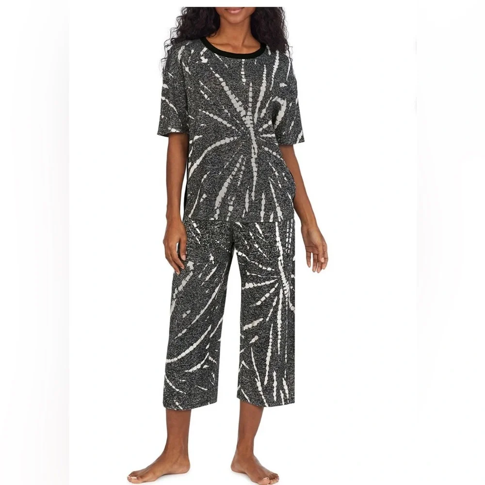 DKNY CAPRI PJ SET XXL lounging set of colors, black grayish cream - Picture 1 of 15